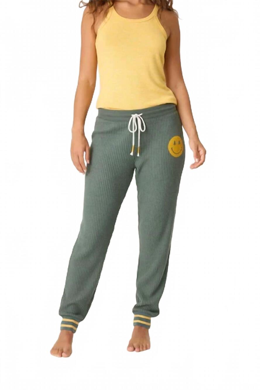 NEW PJ SALVAGE women's campfire cozy thermal lounge pant in sage leaf